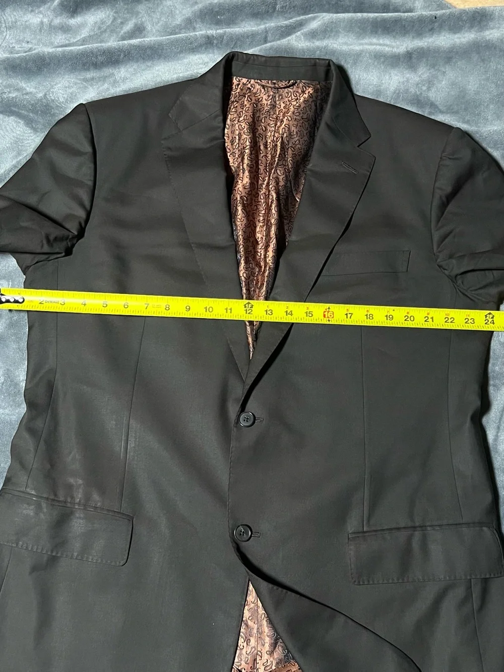 Vitale Barberis Canonico Revenge Brown Paisley Lined Wool Men’s Blazer 48L